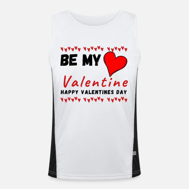 Sei mein Valentinstag - Valentinstag Funktionelles Kontrast-Tank Top für Männer 