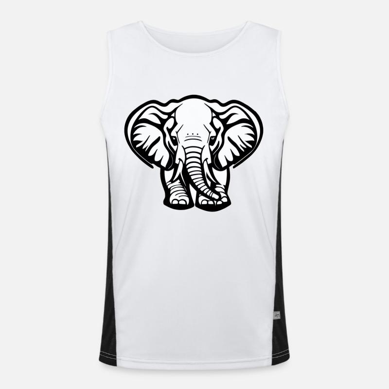 Petit éléphant Dessin animé Aventure mignonne 19 Débardeur respirant contrasté Homme 