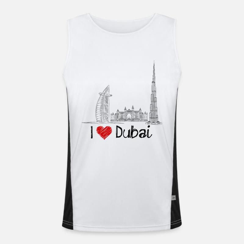 Ich Liebe Dubai Funktionelles Kontrast-Tank Top für Männer 