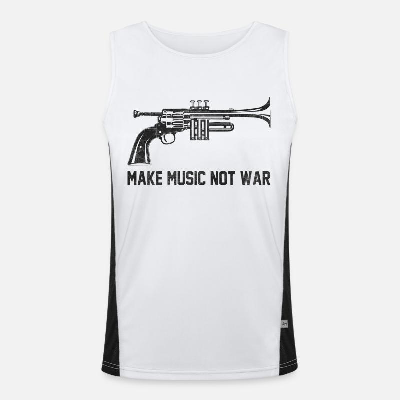 make music not war Men's Functional Contrast Tank Top 