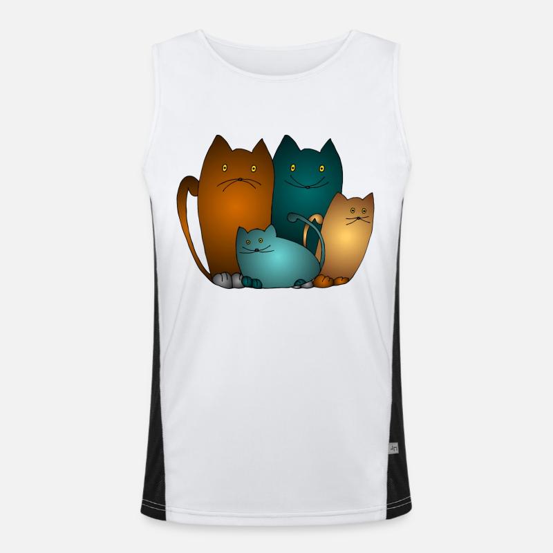 Cats - Men's Functional Contrast Tank Top - white/black