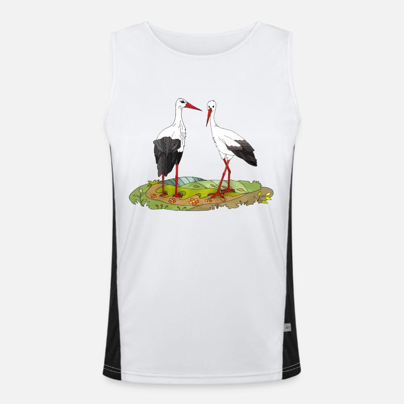 Störche Funktionelles Kontrast-Tank Top für Männer 