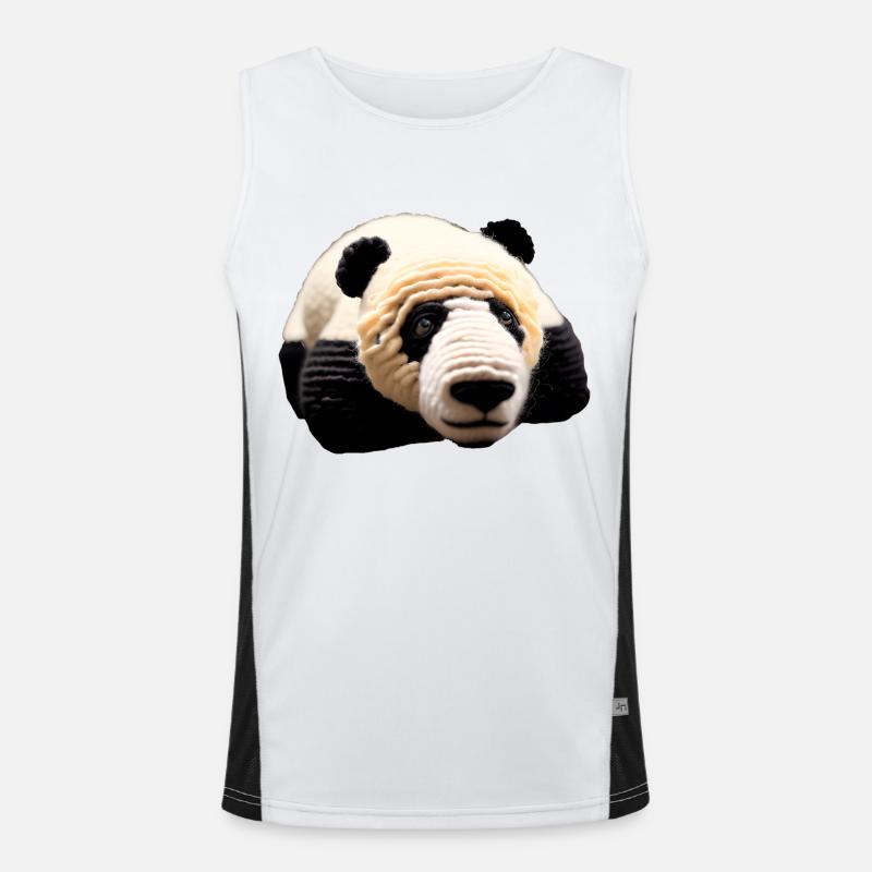 Panda groß Funktionelles Kontrast-Tank Top für Männer 