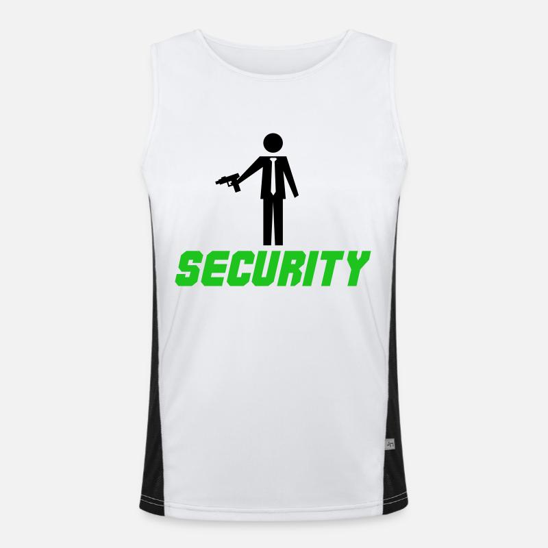 Security Design - Men's Functional Contrast Tank Top  - white/black
