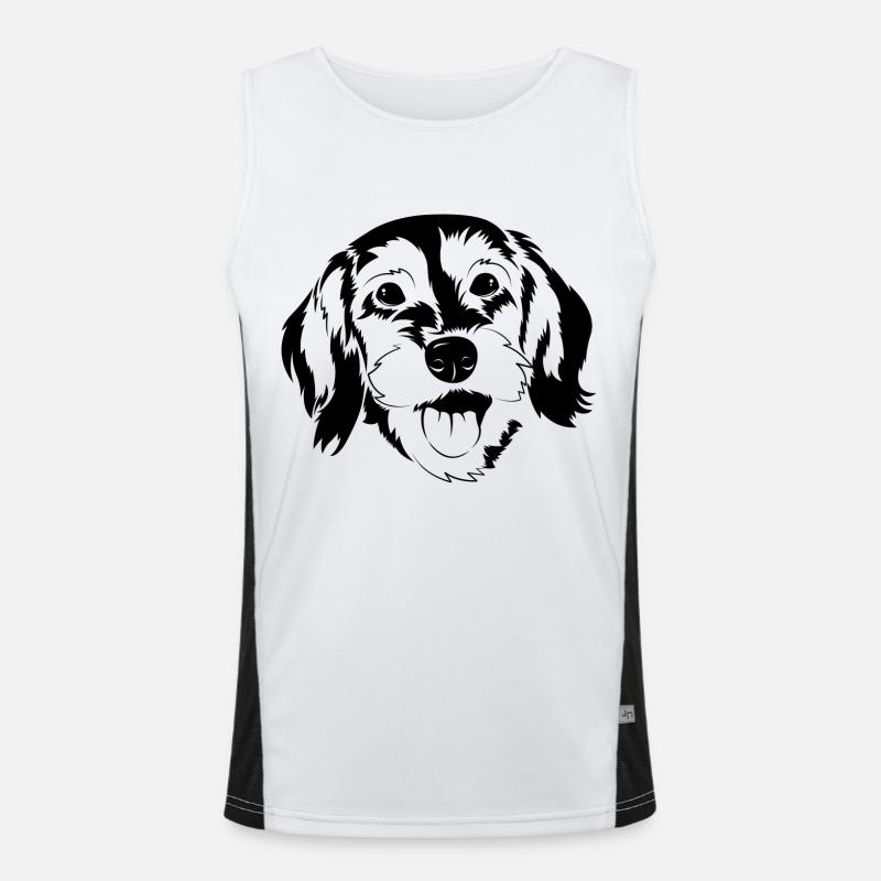 Visage de teckel Débardeur respirant contrasté Homme 