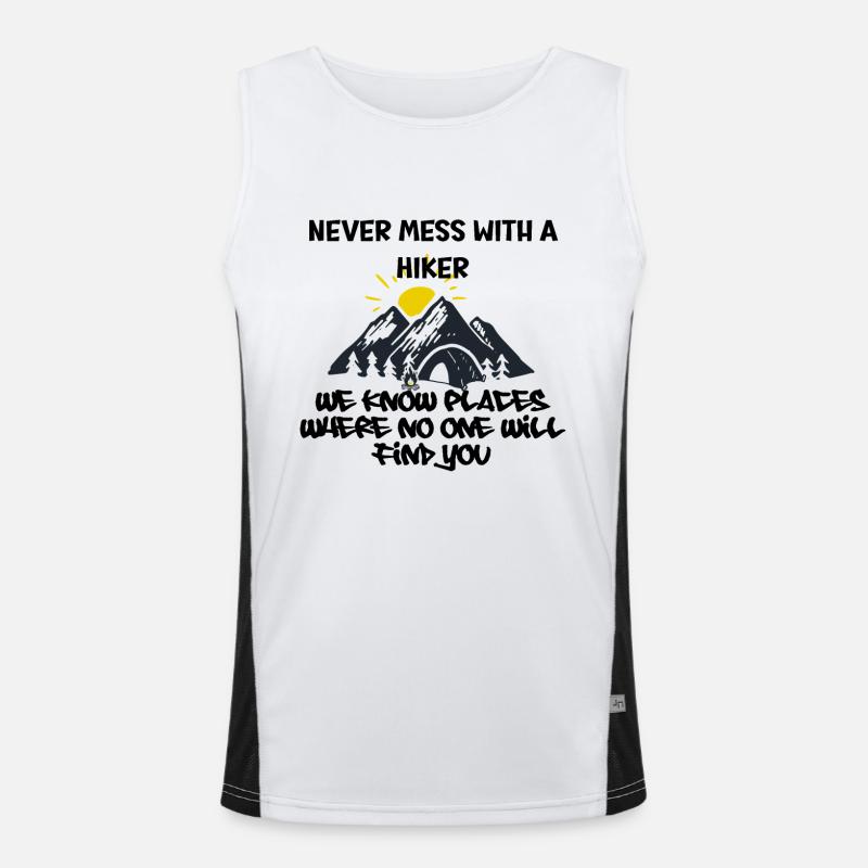 never mess with a hiker Men's Functional Contrast Tank Top 