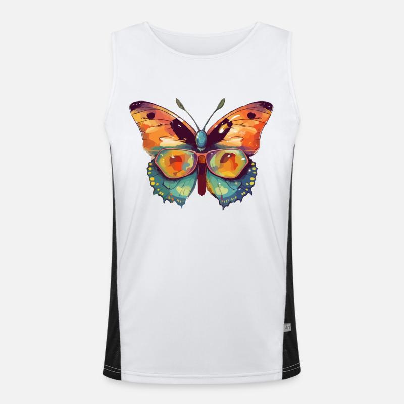 Leo der Brillenschmetterling Funktionelles Kontrast-Tank Top für Männer 