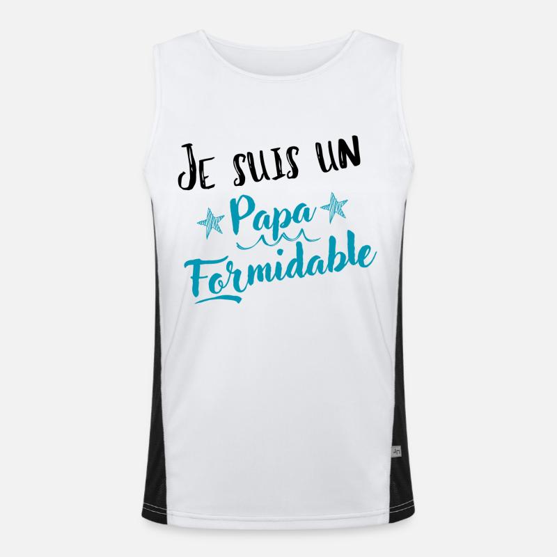 Papa formidable - Cadeau unique Débardeur respirant contrasté Homme 