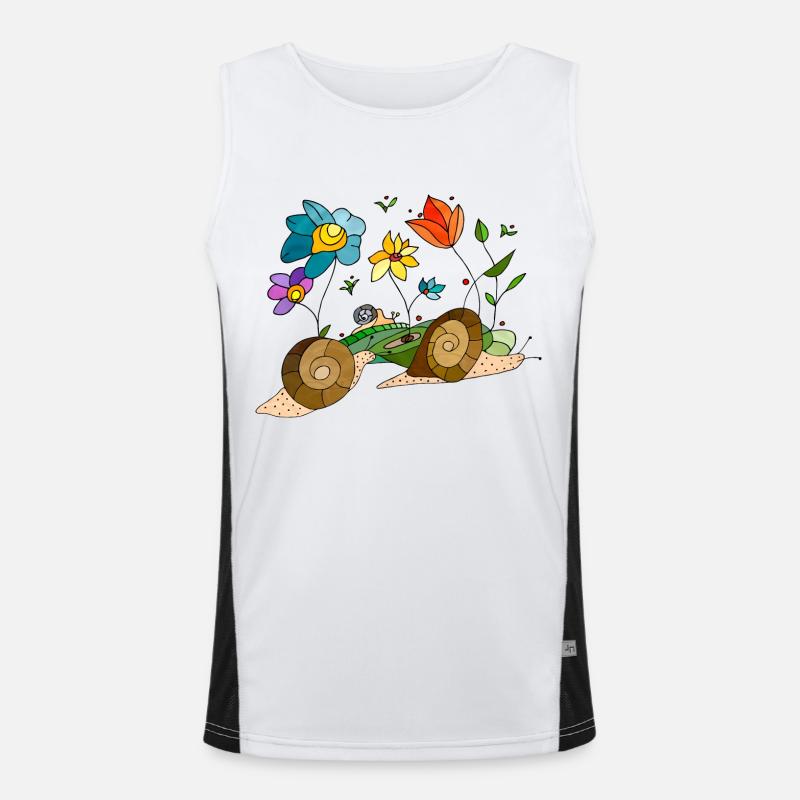 Schnecken Funktionelles Kontrast-Tank Top für Männer 