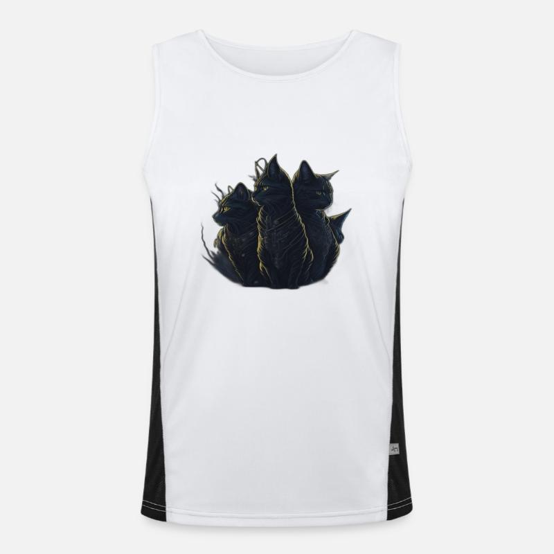 Katze Funktionelles Kontrast-Tank Top für Männer 