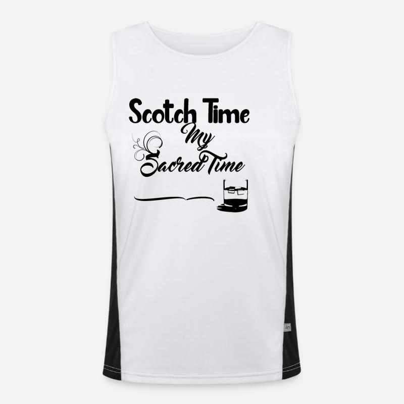 Scotch Time - Alkoholisches Getränk Funktionelles Kontrast-Tank Top für Männer 