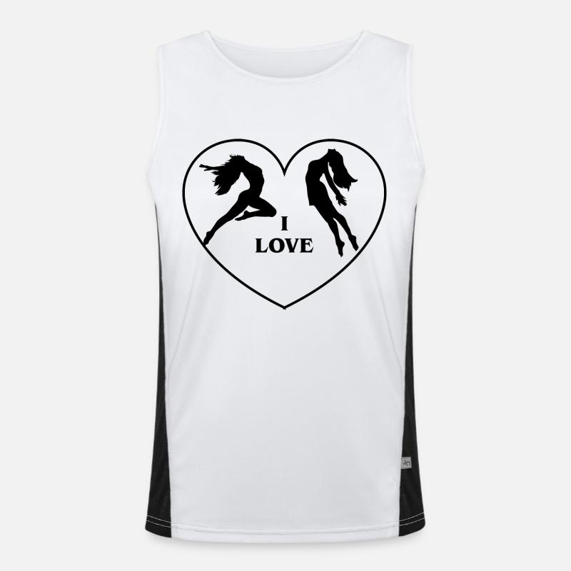 Dancing Dance Music - Men's Functional Contrast Tank Top  - white/black