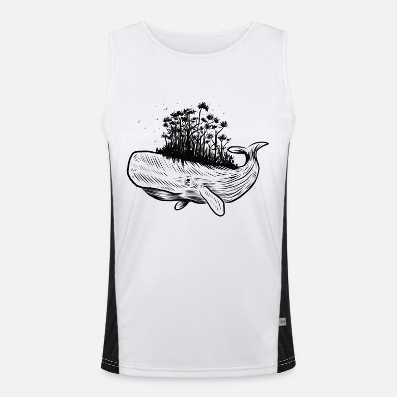 Whale forest Men's Functional Contrast Tank Top 
