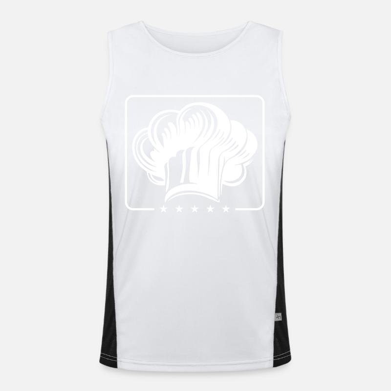 Chef's Hat Chef Symbol - Men's Functional Contrast Tank Top  - white/black
