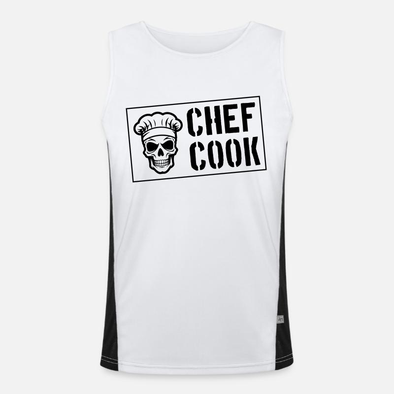 Chef Skull Chef - Men's Functional Contrast Tank Top  - white/black
