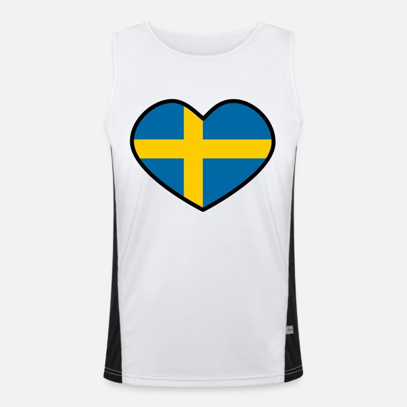 Schwedisches Herz Funktionelles Kontrast-Tank Top für Männer 