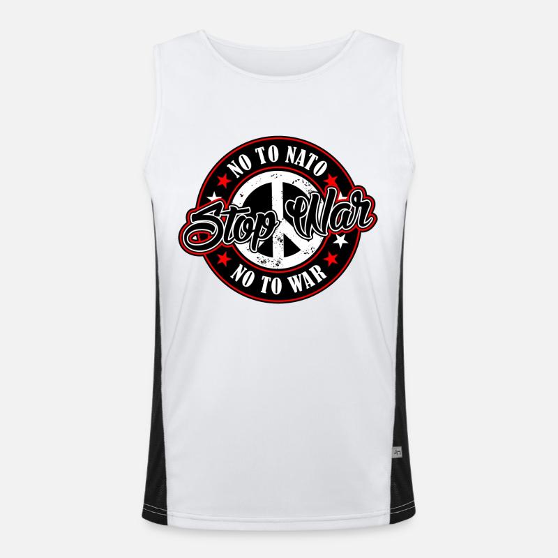 Stop War Funktionelles Kontrast-Tank Top für Männer 