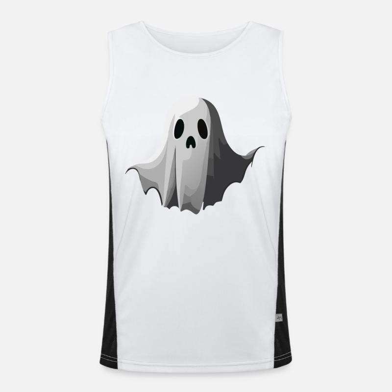 Haunted Face: Our Ghostly Design Men's Functional Contrast Tank Top 