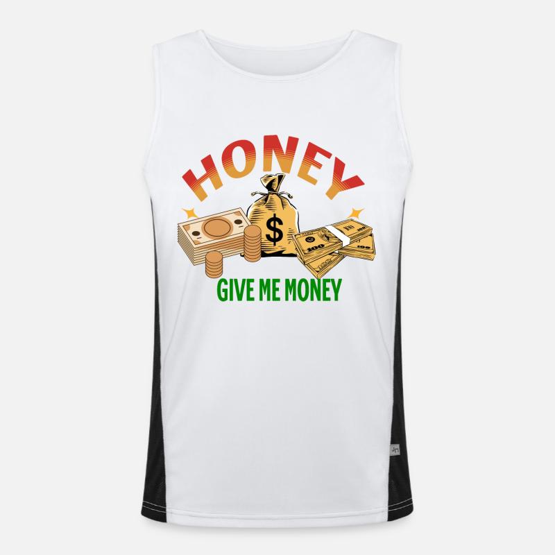 Schatz, Geld! Funktionelles Kontrast-Tank Top für Männer 