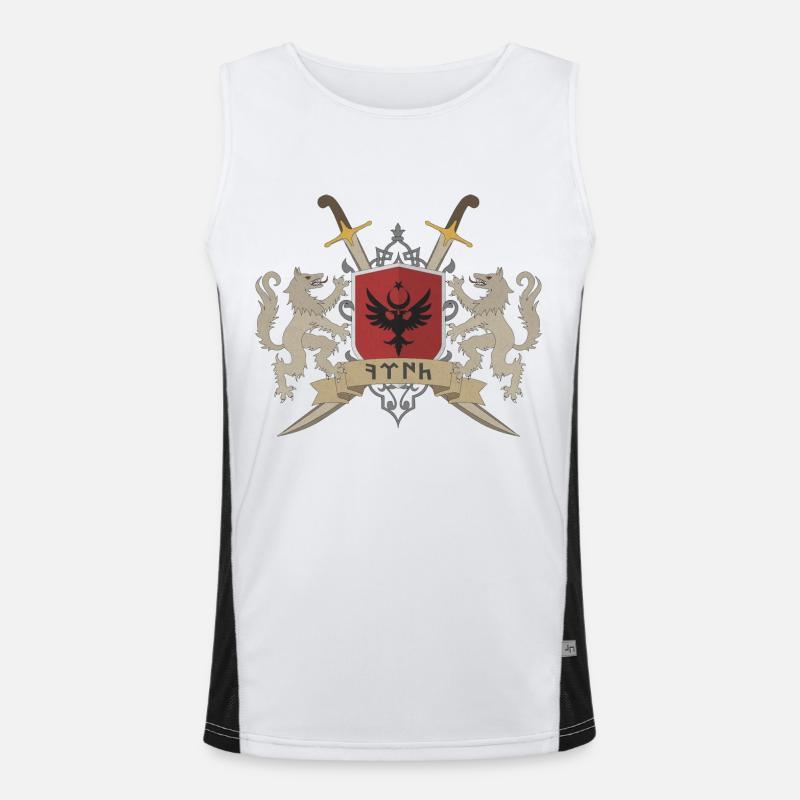 Selcuklu - Men's Functional Contrast Tank Top  - white/black