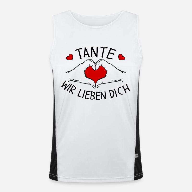 Tante wir lieben Dich Funktionelles Kontrast-Tank Top für Männer 