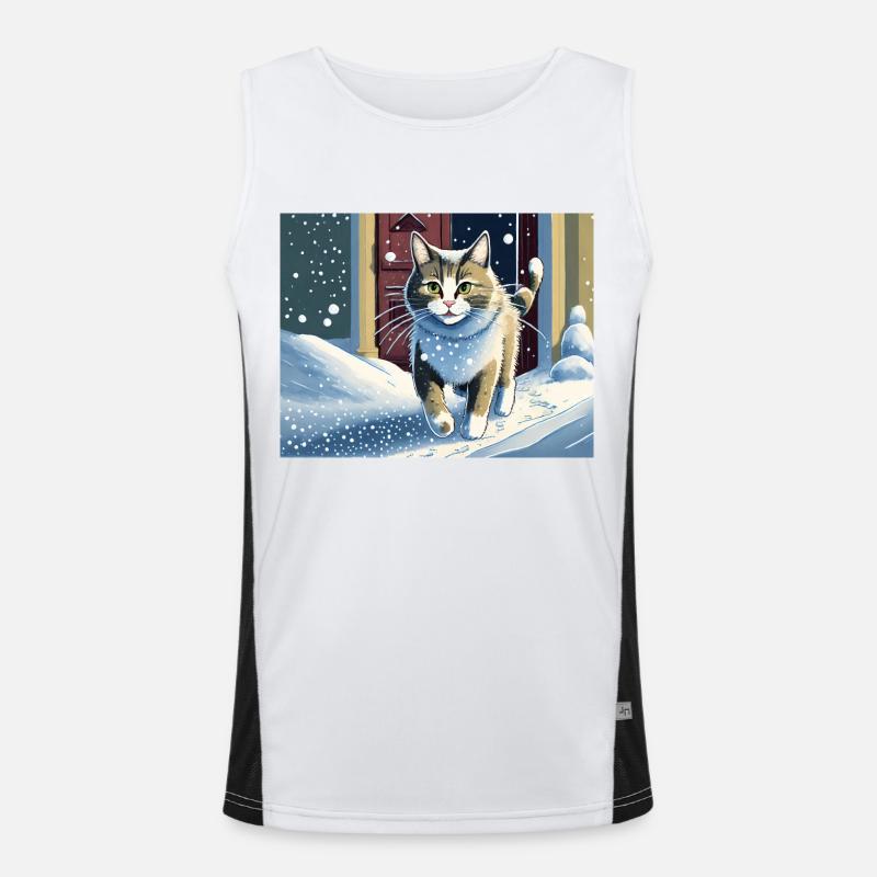 ABC, snow around the kitty ABC, die Katze lief im Funktionelles Kontrast-Tank Top für Männer 