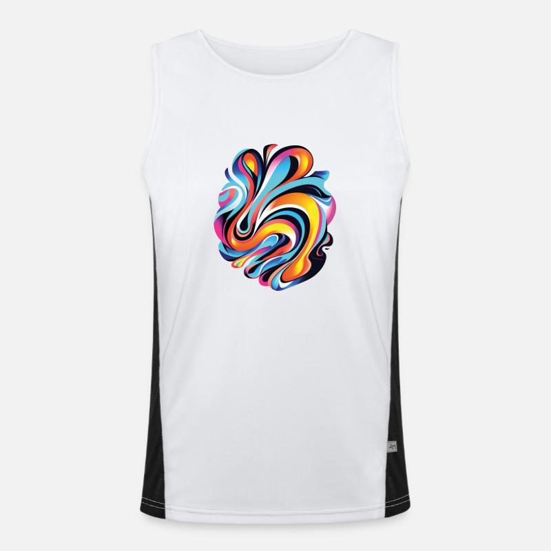 Colour explosion: creativity and dynamism combined - Men's Functional Contrast Tank Top  - white/black