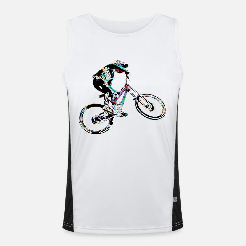 MTB MTB Downhill - Men's Functional Contrast Tank Top - white/black
