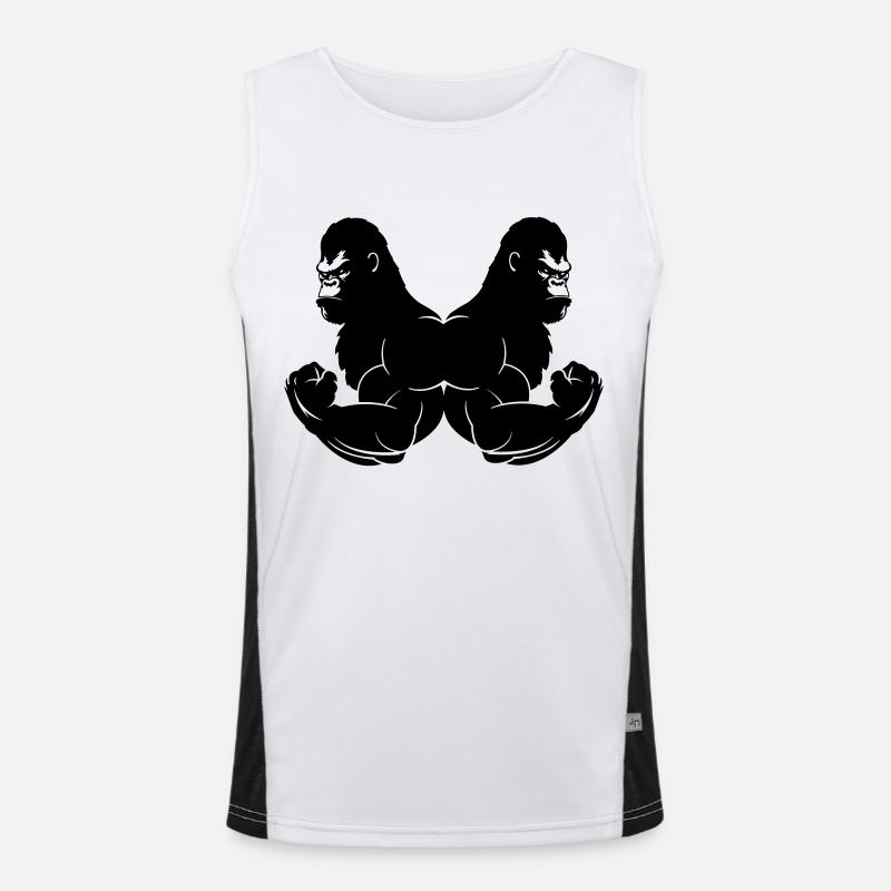 Gorilla 2 - Men's Functional Contrast Tank Top  - white/black
