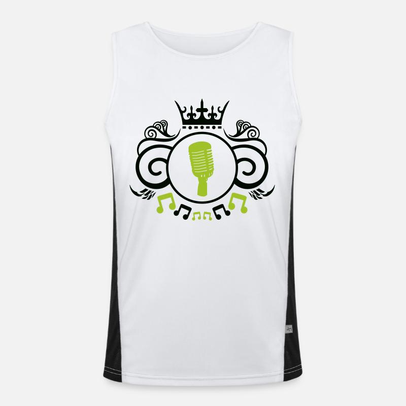 Microphone crest - Men's Functional Contrast Tank Top  - white/black