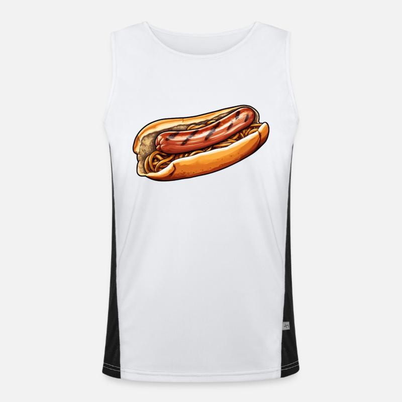 Bratwurst im Brötchen Funktionelles Kontrast-Tank Top für Männer 