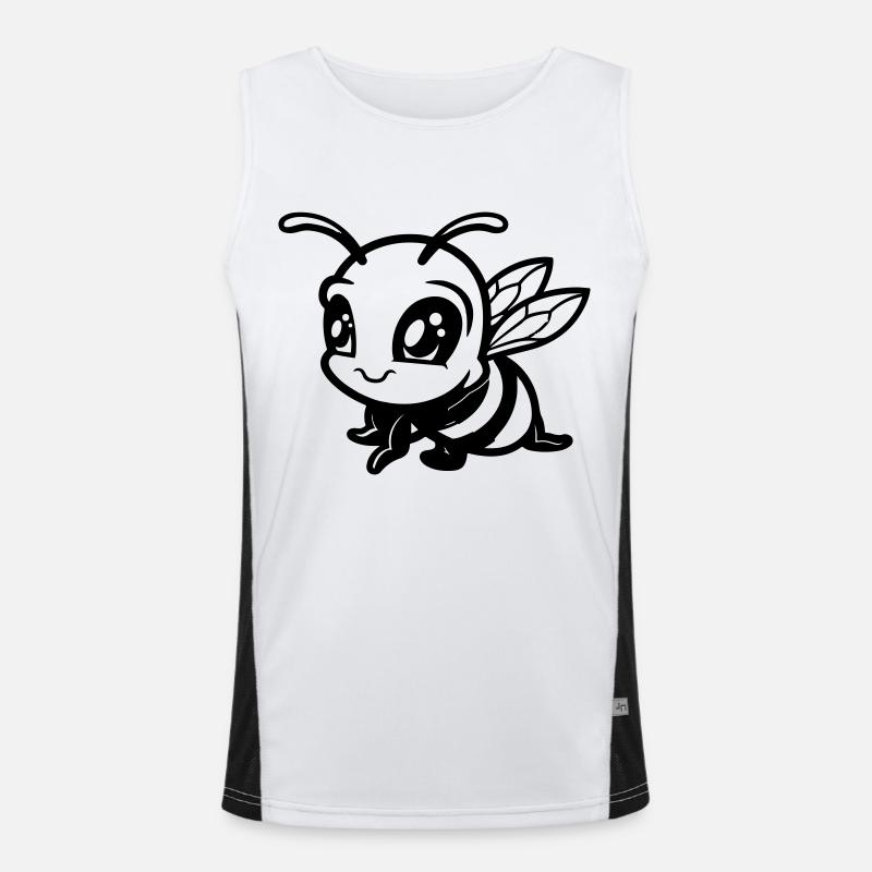Bee Bumblebee Comic - Men's Functional Contrast Tank Top  - white/black