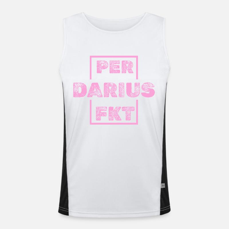 Darius Darius - Men's Functional Contrast Tank Top  - white/black