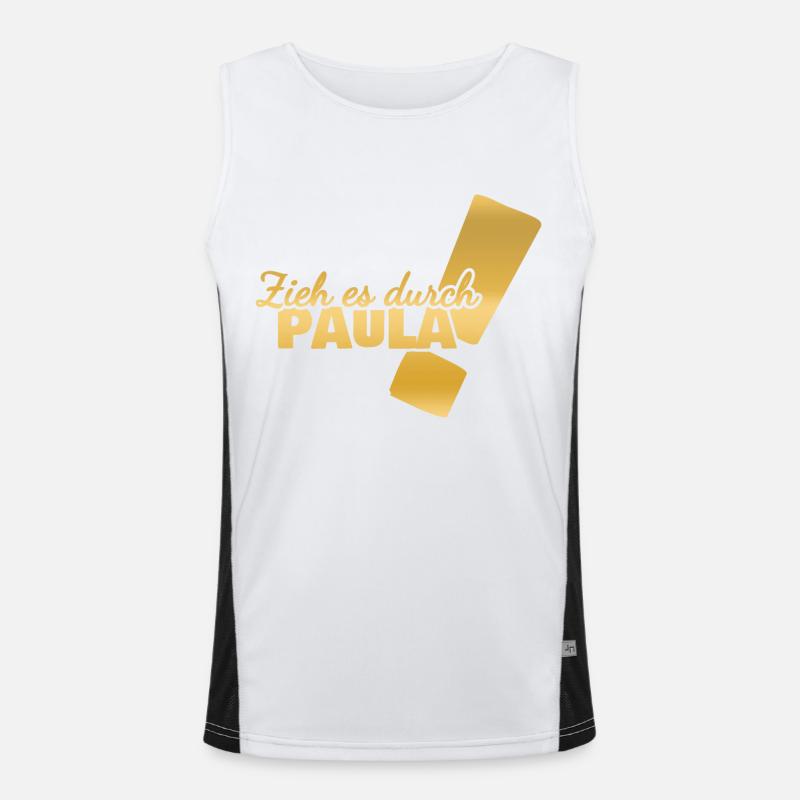 Paula as a first name - Men's Functional Contrast Tank Top  - white/black