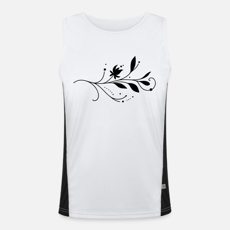 Blumenranke Schnörkel Funktionelles Kontrast-Tank Top für Männer 