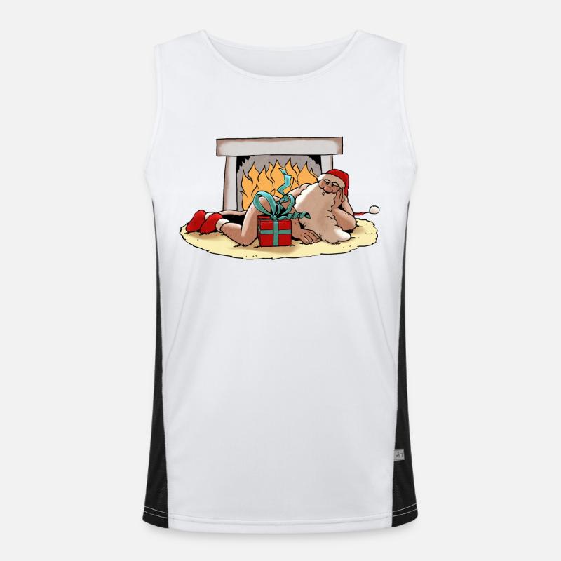 Lasziver Weihnachtsmann Funktionelles Kontrast-Tank Top für Männer 