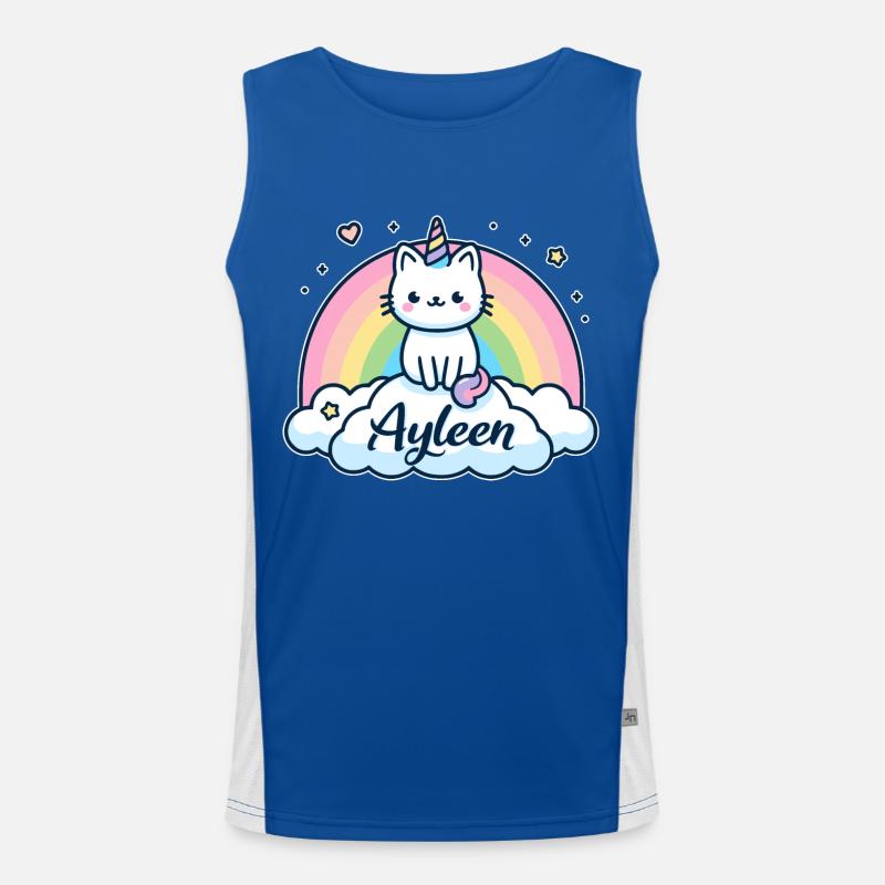 Ayleen Name Vorname Einhornkatze Funktionelles Kontrast-Tank Top für Männer 
