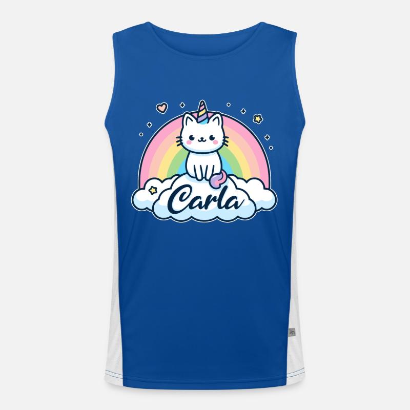 Carla Nom Prénom Licorne Chat Débardeur respirant contrasté Homme 