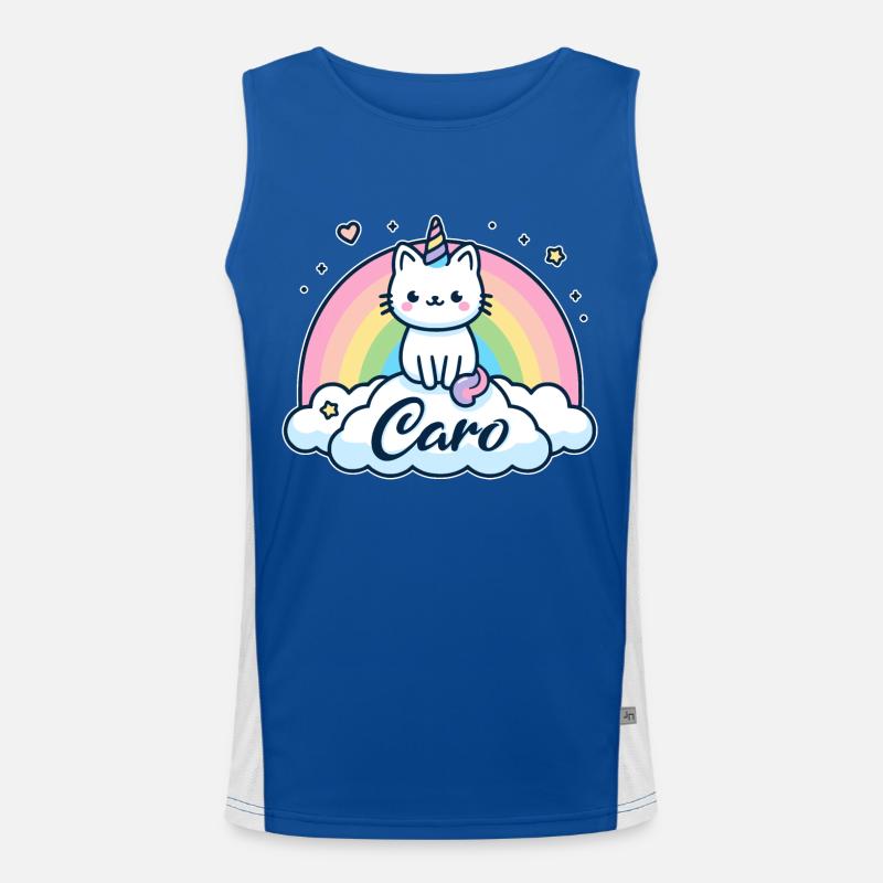 Caro Name First Name Unicorn Cat Men's Functional Contrast Tank Top 