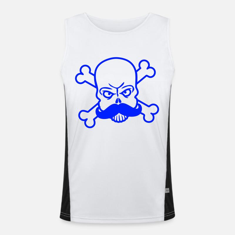 Mr Sir Mr Beard Skull Skull Bone Skeleton Men's Functional Contrast Tank Top 
