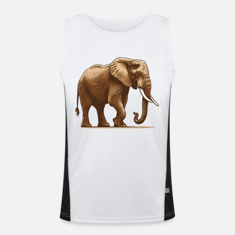 Elefant Funktionelles Kontrast-Tank Top für Männer 
