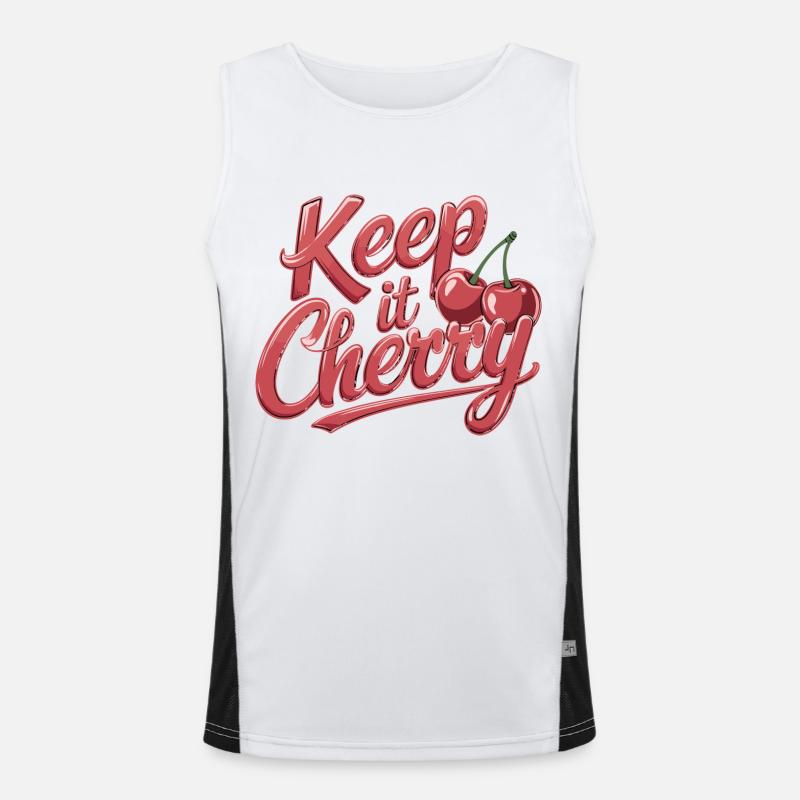 Keep It Cherry Kirschen für einen Kirschen Fans Funktionelles Kontrast-Tank Top für Männer 