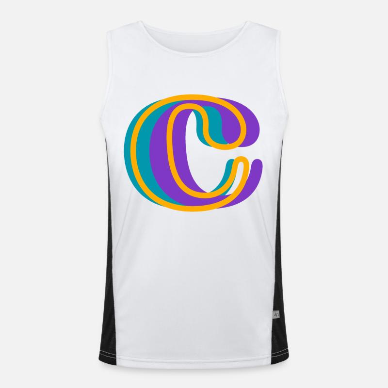 Buchstabe c mehrfarbig - originelle Geschenkidee Funktionelles Kontrast-Tank Top für Männer 
