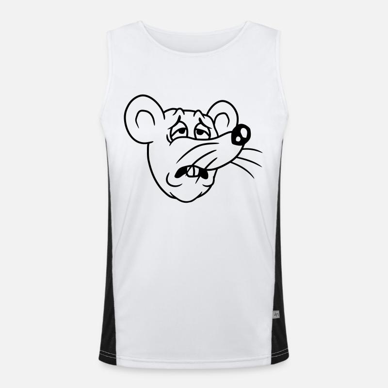 Mouse exhausted sad desperately tired suffering sweet Men's Functional Contrast Tank Top 