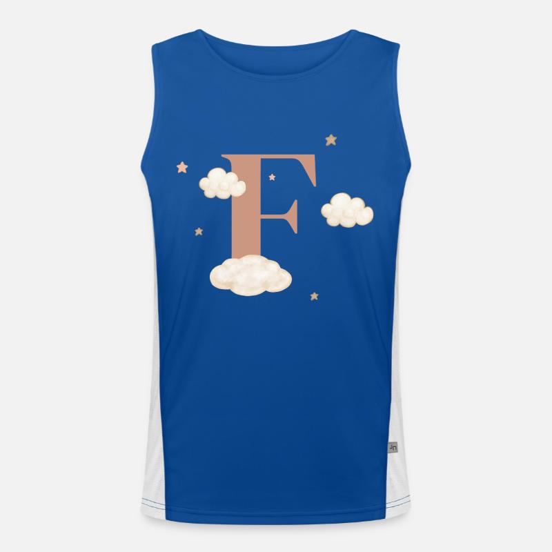 Letter f clouds stars Men's Functional Contrast Tank Top 