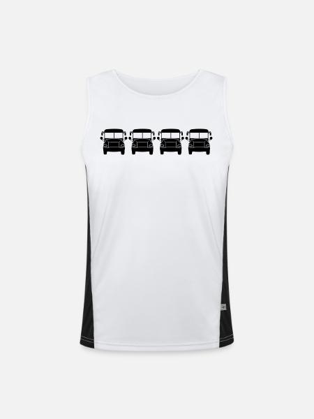 Autobus - Débardeur respirant contrasté Homme - blanc/noir
