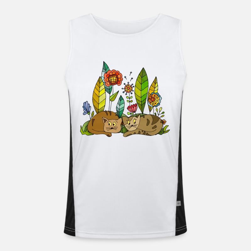 Cats - Men's Functional Contrast Tank Top  - white/black
