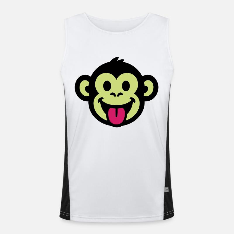 Monkey Funny Comic - Men's Functional Contrast Tank Top  - white/black
