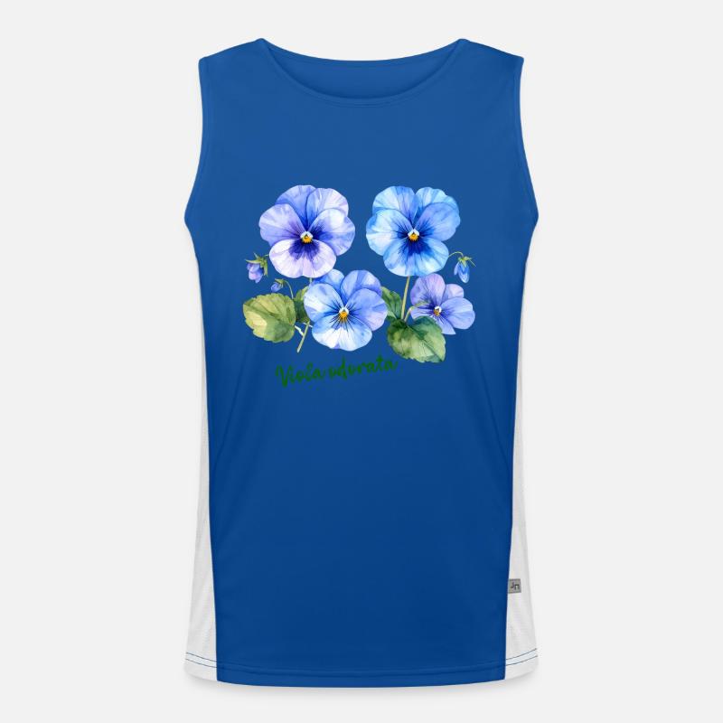 Viola odorata - botanical illustration Men's Functional Contrast Tank Top 