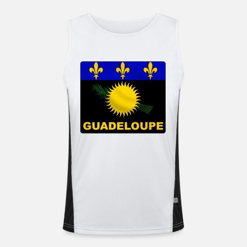 Guadeloupe flag Men's Functional Contrast Tank Top 